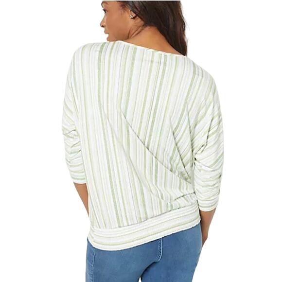 Susan Graver Printed Cool Touch Dolman Sleeve Top PALM LEAF NWOT SIZE 3XL - Picture 2 of 7